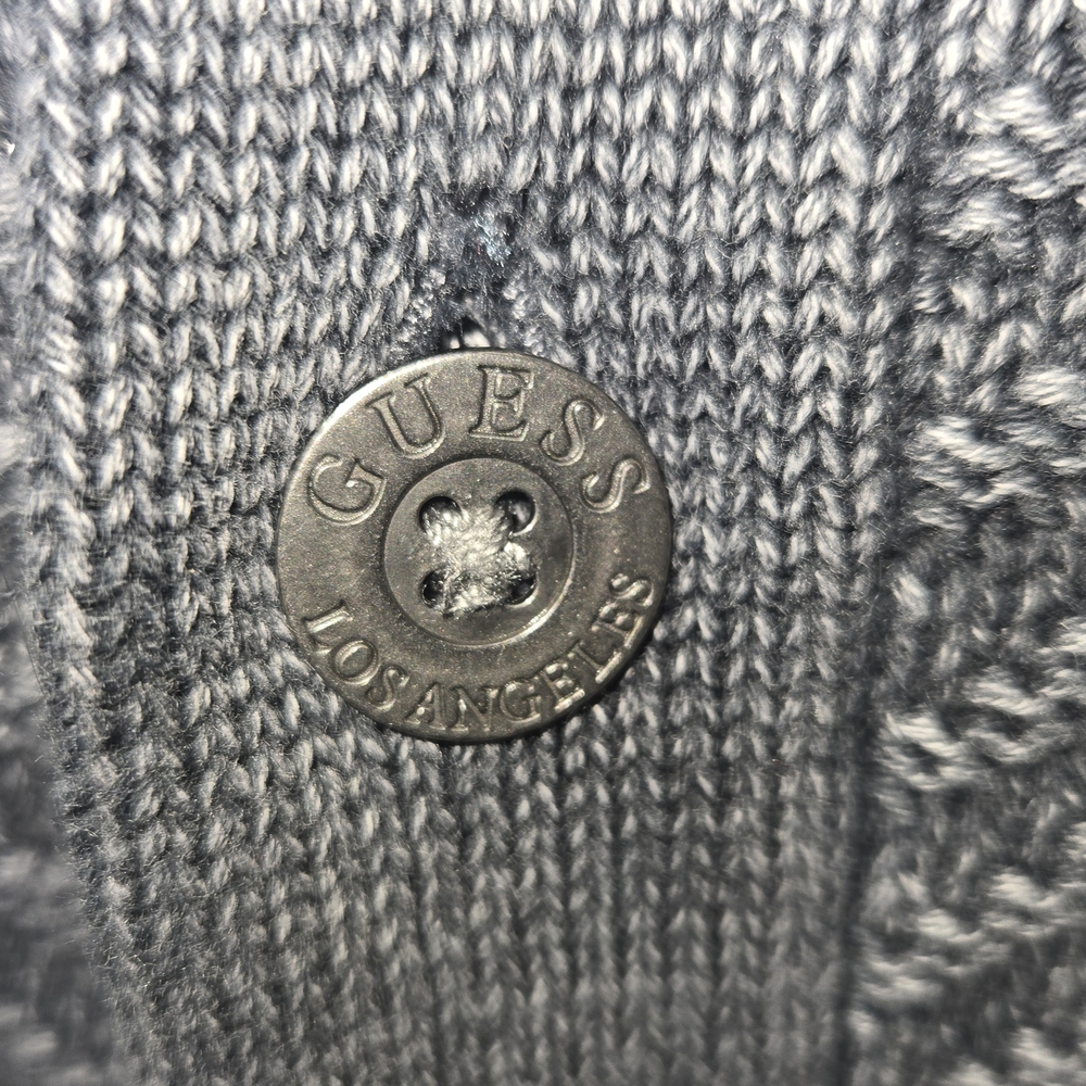 Guess Men's Charcoal Cable Knit Cardigan - Picture 4 of 7